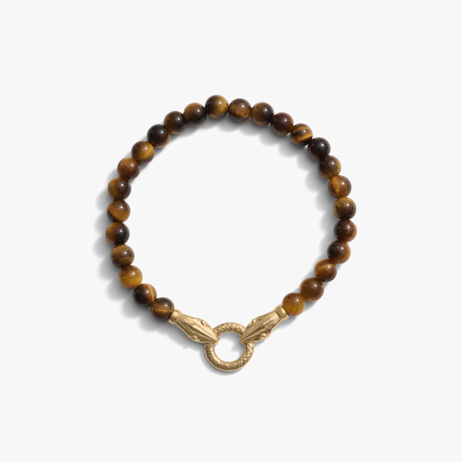 Awe Inspired Bracelets 14K Gold Vermeil / Tiger's Eye Snake Beaded Bracelet