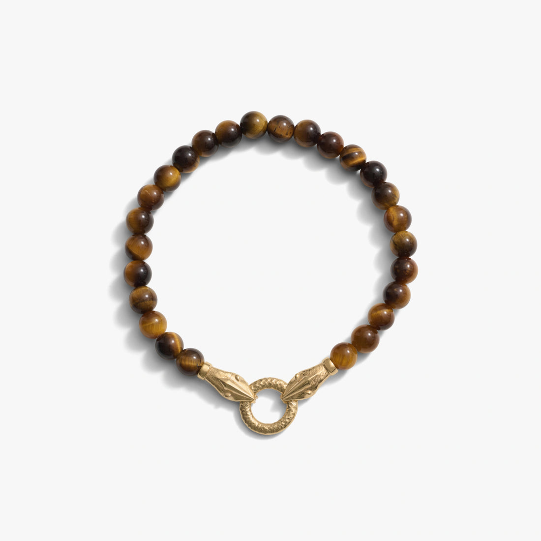 Awe Inspired Bracelets 14K Gold Vermeil / Tiger's Eye Snake Beaded Bracelet