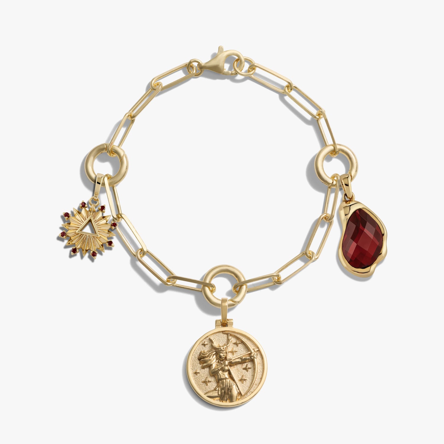 Awe Inspired Bracelets 14K Gold Vermeil Wildfire Artemis Charm Bracelet