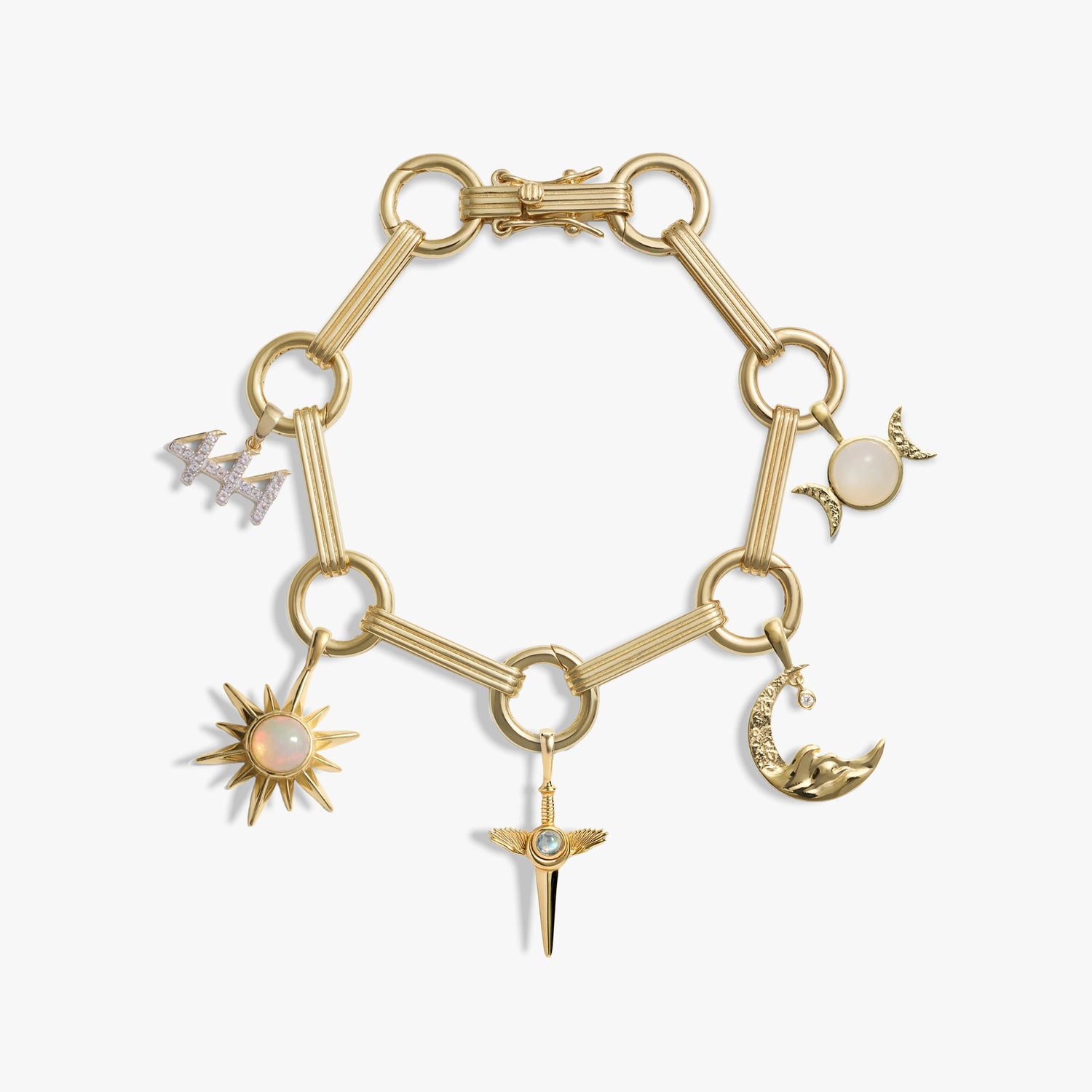 Product image of Awe Inspired Bracelets 14K Gold Vermeil World of Awe Bar Charm Bracelet