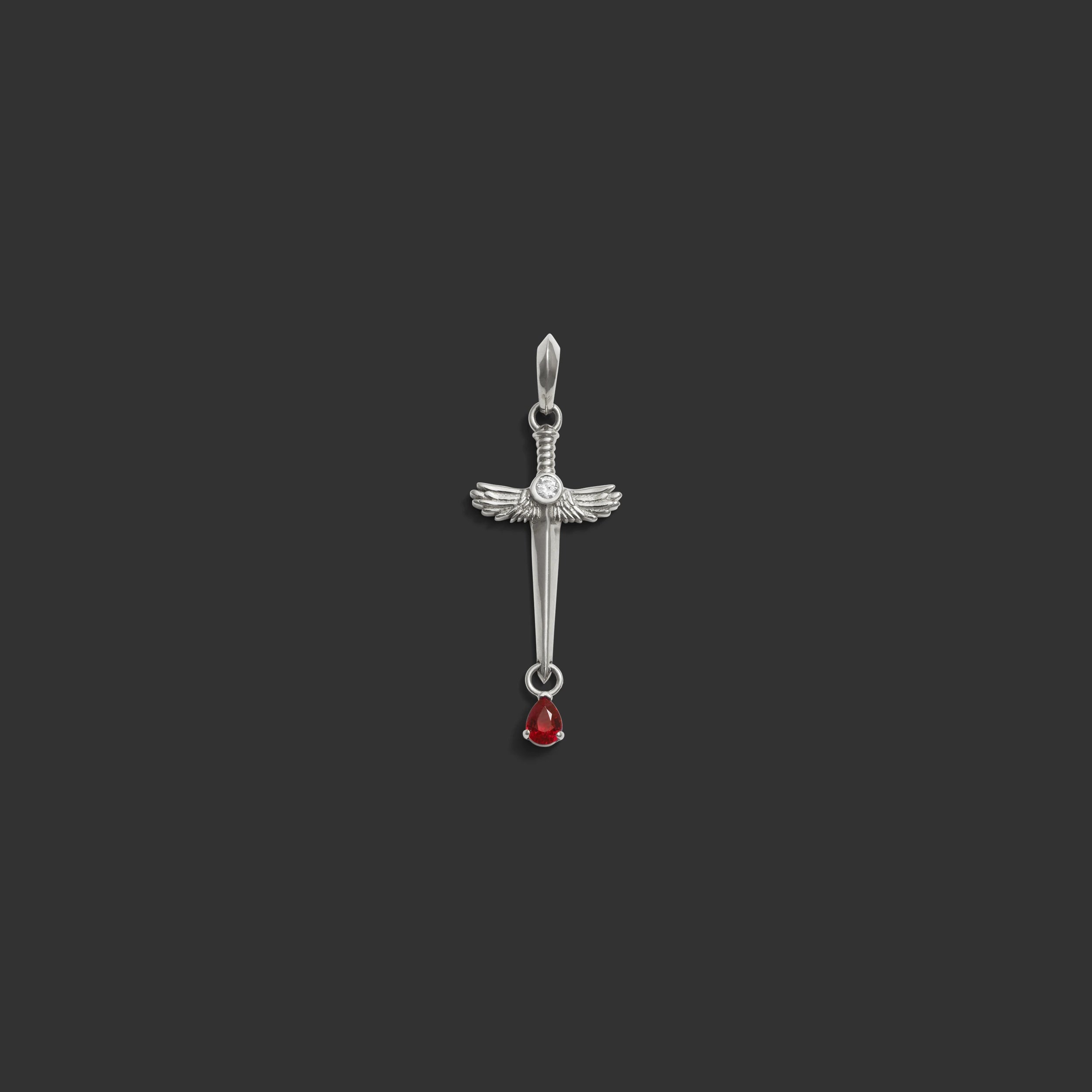 Awe Inspired  Pendants Ruby Sword Amulet