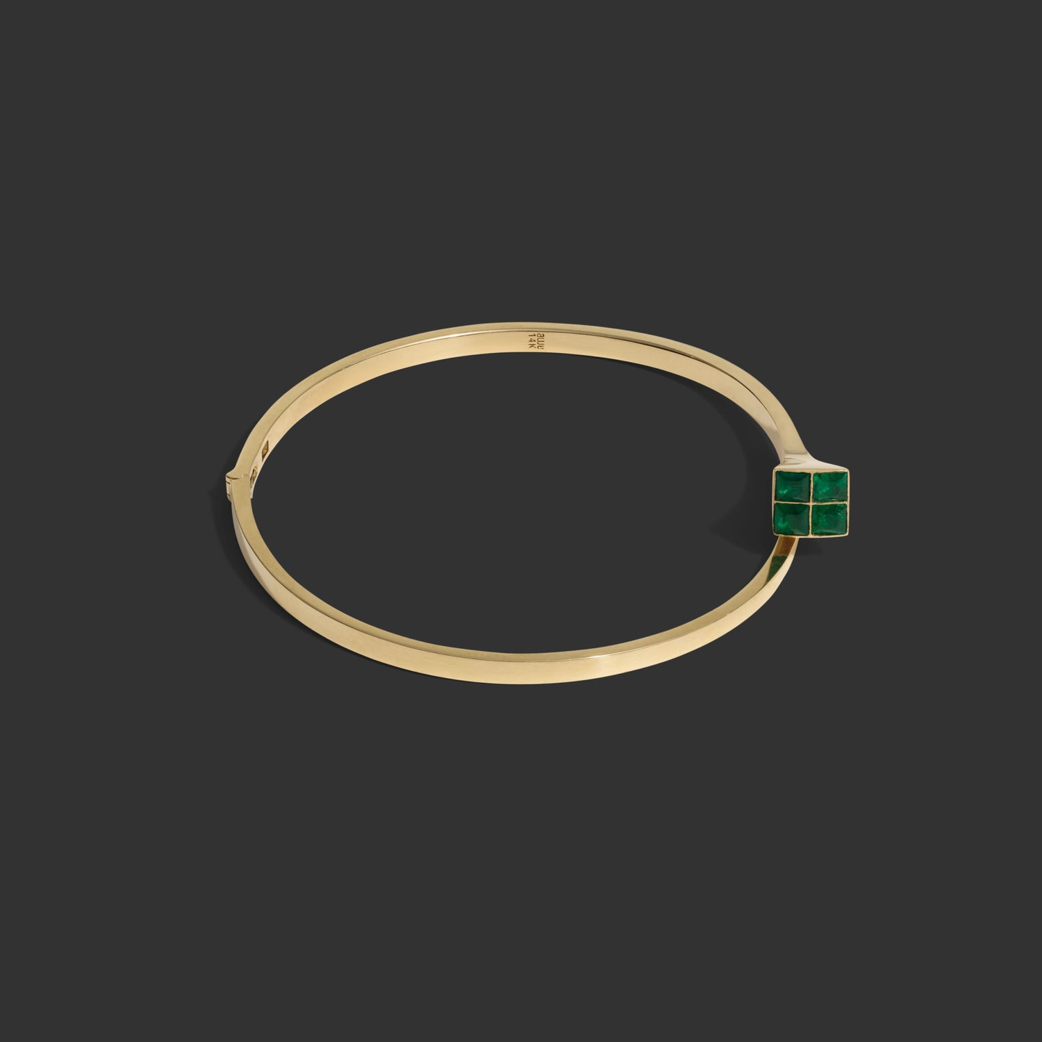 Awe Inspired Bracelets 14K Yellow Gold / Emerald Horseshoe Nail Cuff
