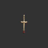 Awe Inspired Bracelets 14K Yellow Gold Ruby Sword Amulet