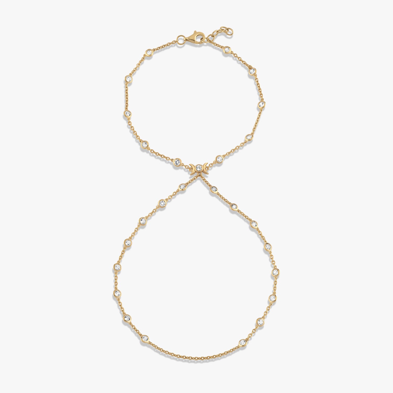Awe Inspired Bracelets 14K Yellow Gold Vermeil / 6.25" Triple Moon Hand Chain