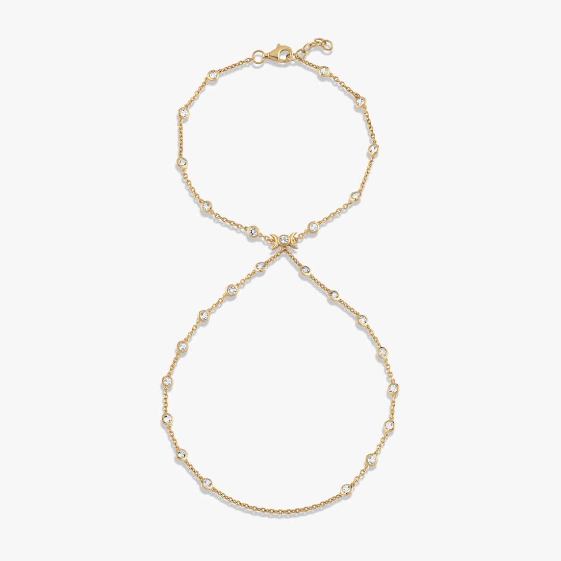 Awe Inspired Bracelets 14K Yellow Gold Vermeil / 6.25" Triple Moon Hand Chain