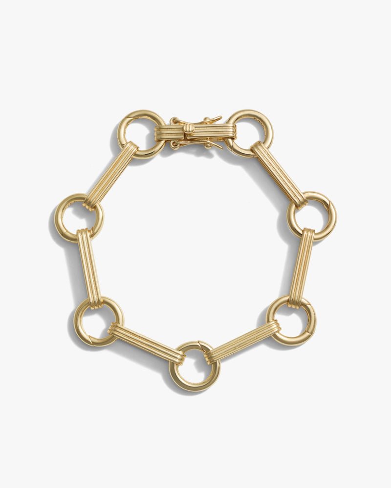 Awe Inspired Bracelets 14K Yellow Gold Vermeil / 6.95" Bar Charm Collector Bracelet