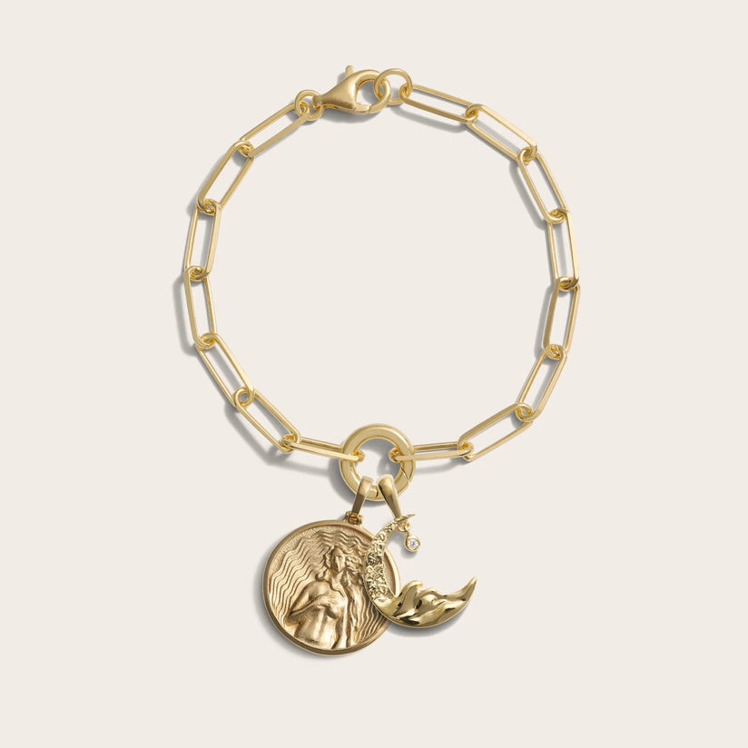 Aphrodite Moon Wave Charm Bracelet – Awe Inspired