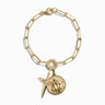 Awe Inspired Bracelets 14K Yellow Gold Vermeil Artemis and Flying Dagger Charm Bracelet