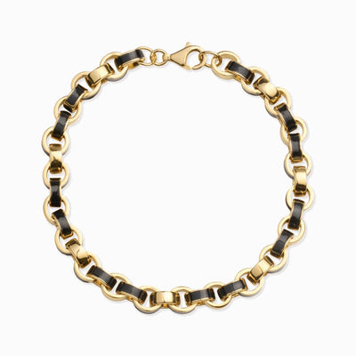 Awe Inspired Bracelets 14K Yellow Gold Vermeil / Black Chunky Enamel Bracelet