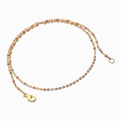 Awe Inspired Bracelets 14K Yellow Gold Vermeil / Blush Double Wrap Enamel Bracelet