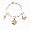 Awe Inspired Bracelets 14K Yellow Gold Vermeil Crescent Moon Charm Bracelet Set