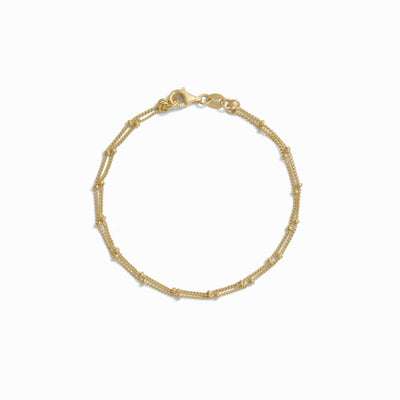 Awe Inspired Bracelets 14K Yellow Gold Vermeil Double Wrap Saturn Bracelet