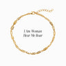 Awe Inspired Bracelets 14K Yellow Gold Vermeil / I Am Woman Hear Me Roar Affirmation Bracelet