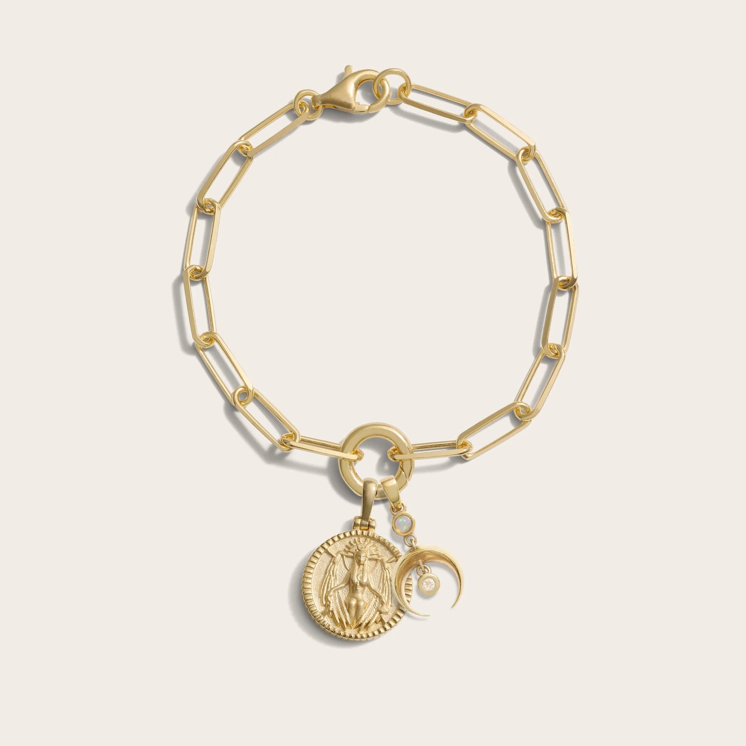 Awe Inspired Bracelets 14K Yellow Gold Vermeil Inverted Moon Charm Bracelet