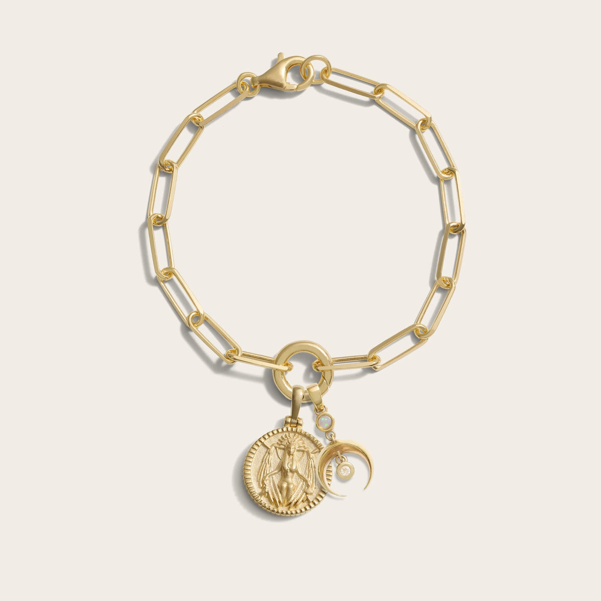 Awe Inspired Bracelets 14K Yellow Gold Vermeil Inverted Moon Charm Bracelet