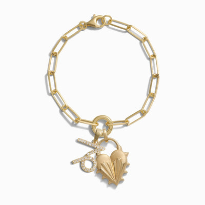 Awe Inspired Bracelets 14K Yellow Gold Vermeil / Leo Spiked Heart Zodiac Collector Bracelet