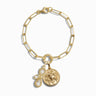 Awe Inspired Bracelets 14K Yellow Gold Vermeil Medusa and Infinity Snake Charm Bracelet