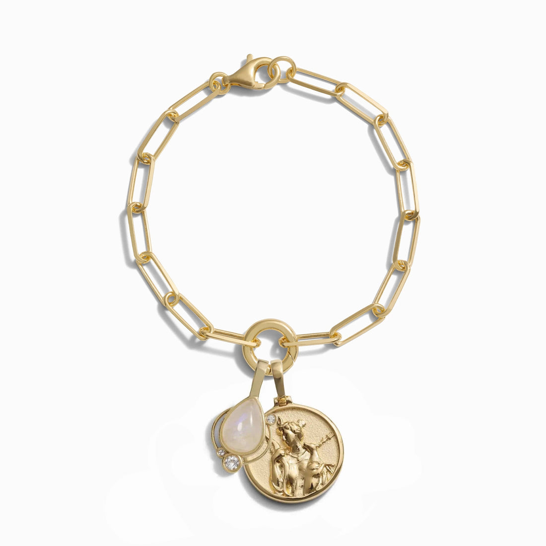 Awe Inspired Bracelets 14K Yellow Gold Vermeil / Mini Artemis Moon Goddess Bracelet Set
