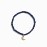 Awe Inspired Bracelets 14K Yellow Gold Vermeil Moon Wave Lapis Beaded Bracelet