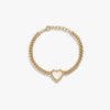 Awe Inspired Bracelets 14K Yellow Gold Vermeil Mother of Pearl Heart Cuban Bracelet