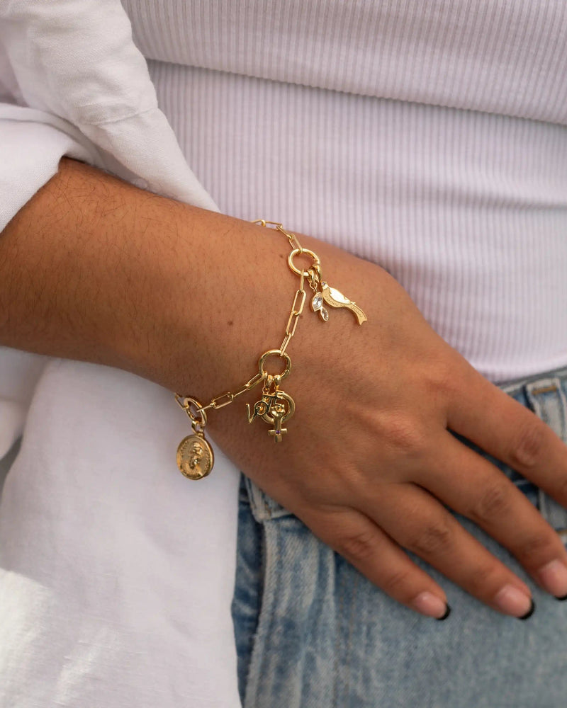 Awe Inspired Bracelets 14K Yellow Gold Vermeil RBG Legacy Charm Bracelet