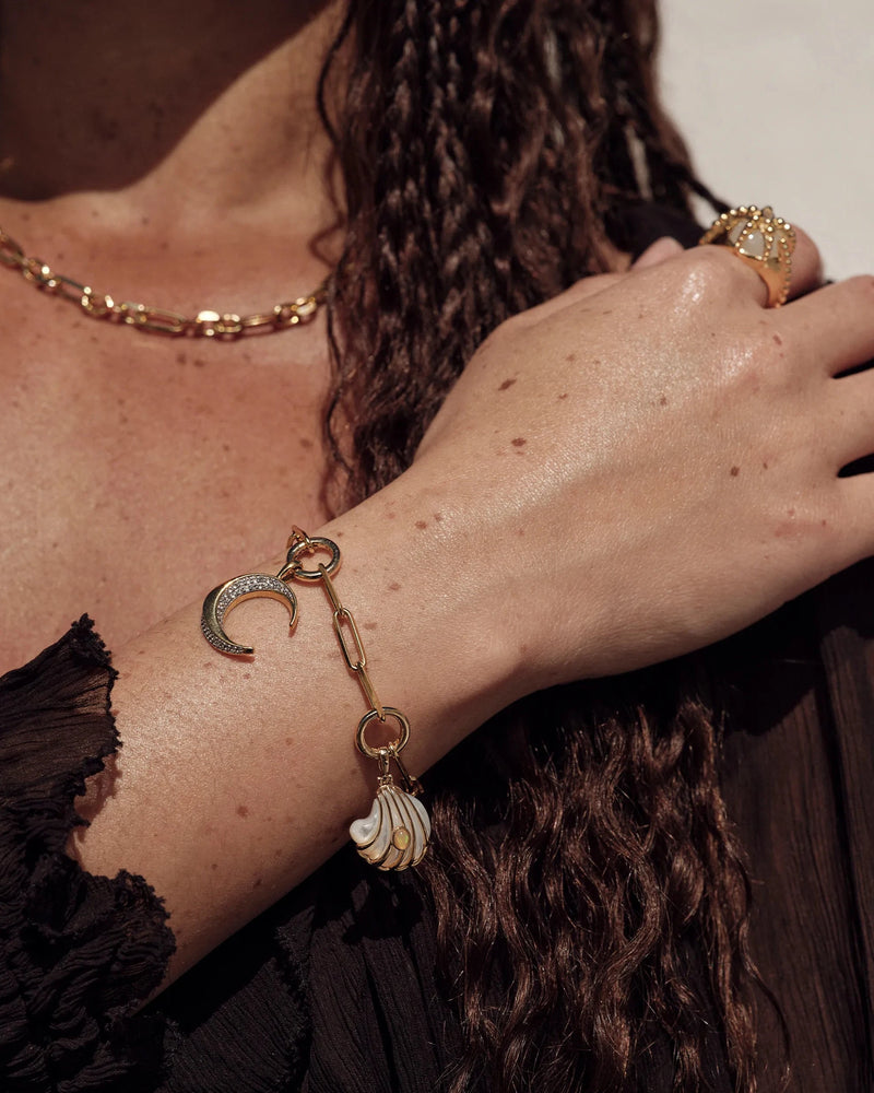 Awe Inspired Bracelets 14K Yellow Gold Vermeil Seaside Charm Bracelet