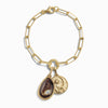Awe Inspired Bracelets 14K Yellow Gold Vermeil / Selene Black Mother of Pearl and Mini Goddess Bracelet