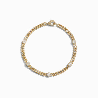 Awe Inspired Bracelets 14K Yellow Gold Vermeil Station to Station Cuban Chain Bracelet