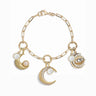 Awe Inspired Bracelets 14K Yellow Gold Vermeil Triple Moon Charm Collector Bracelet