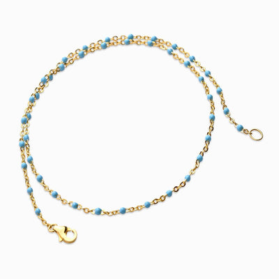 Awe Inspired Bracelets 14K Yellow Gold Vermeil / Turquoise Double Wrap Enamel Bracelet