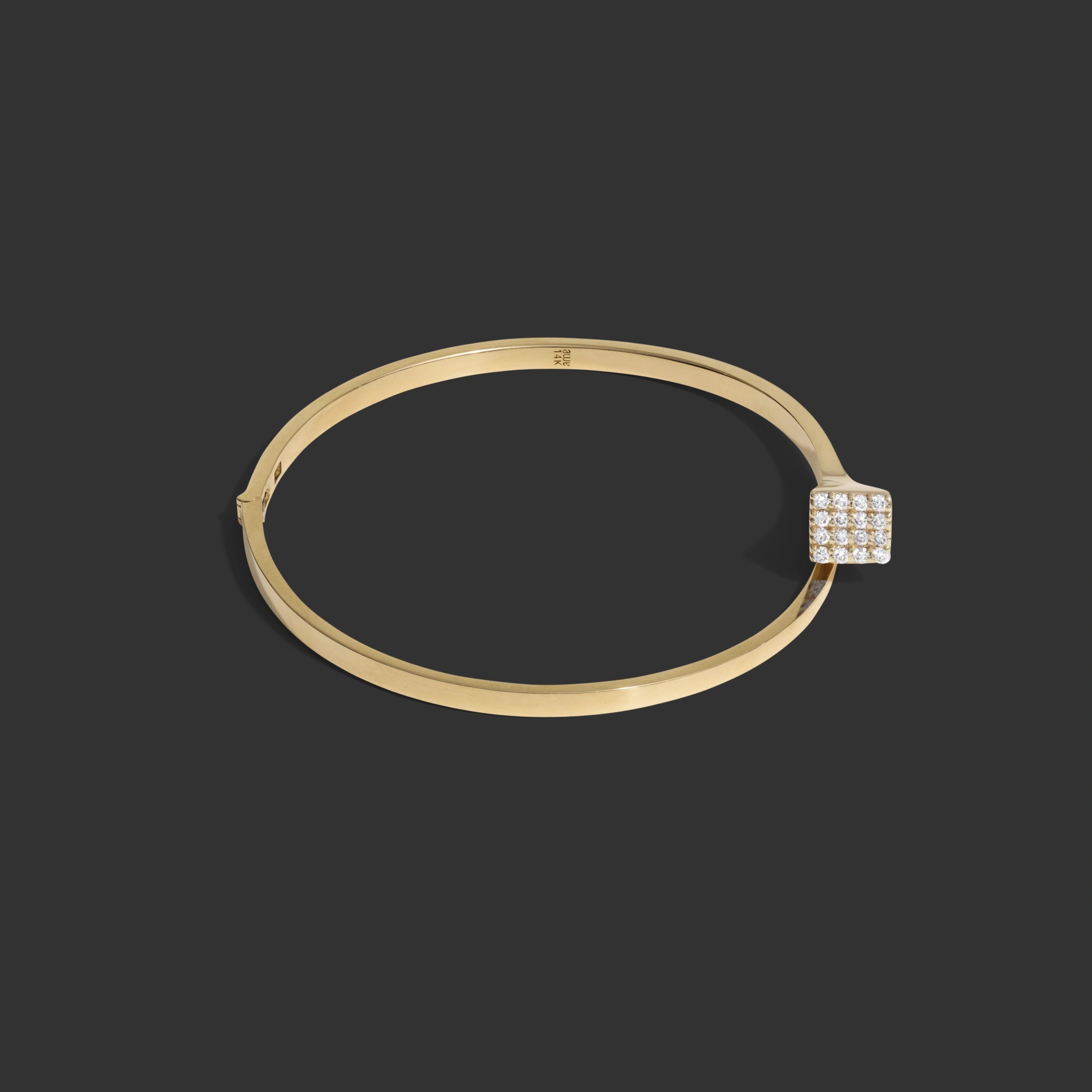 Awe Inspired Bracelets 14K Yellow Gold / White Diamond Horseshoe Nail Cuff