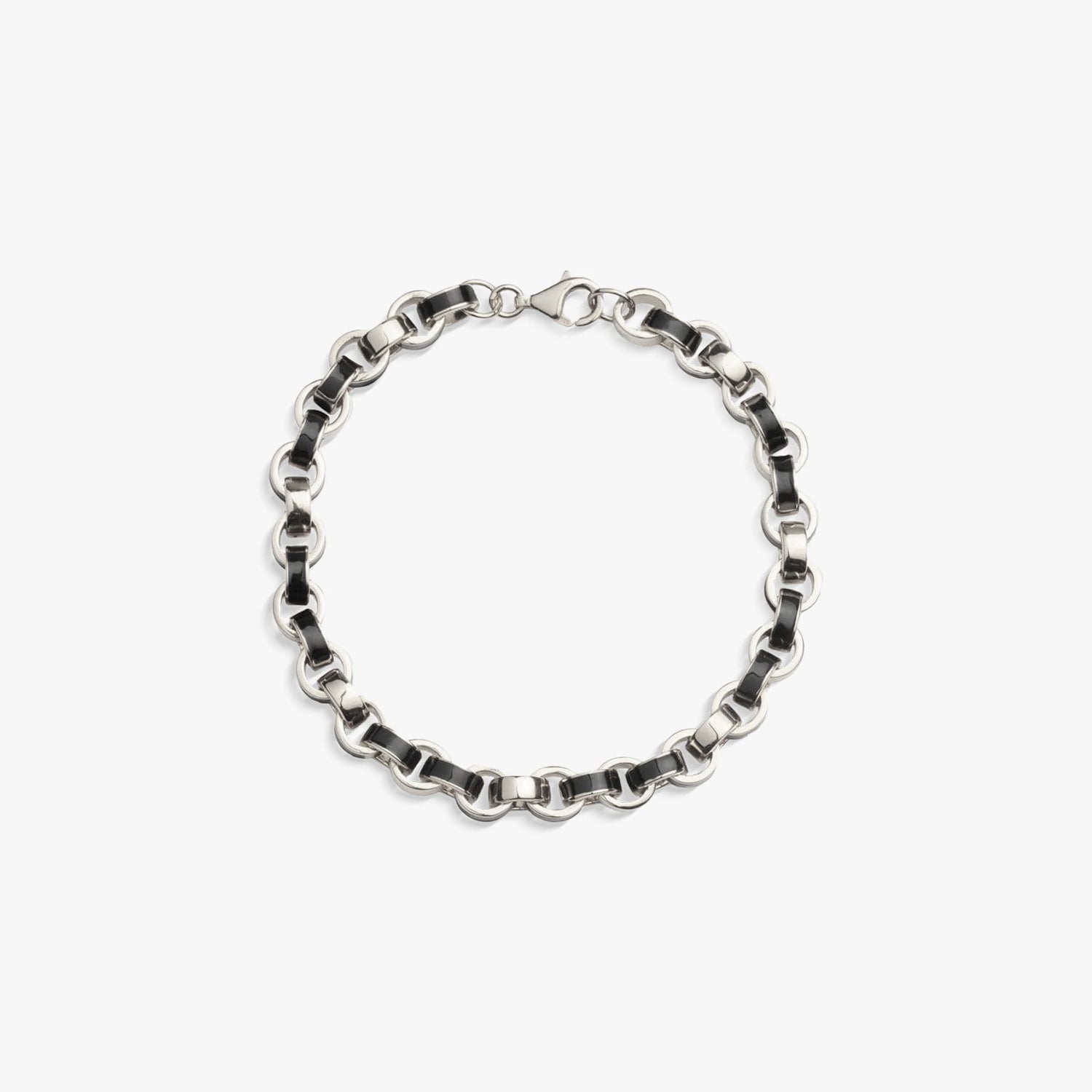 Awe Inspired Bracelets 925 Sterling Silver / Black Chunky Enamel Bracelet