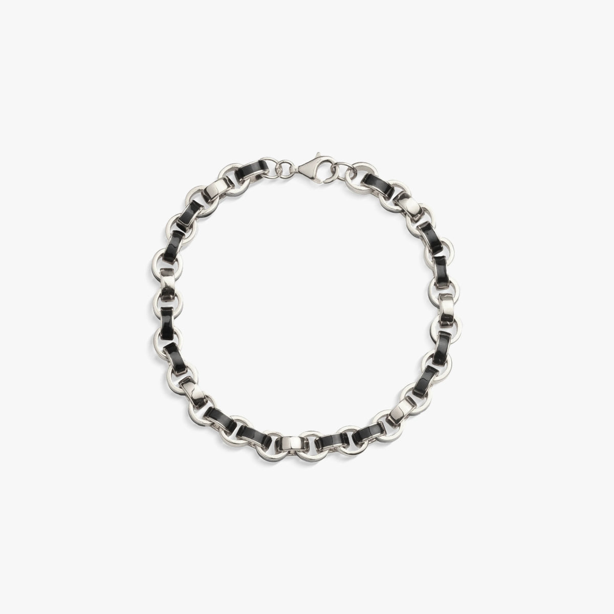 Awe Inspired Bracelets 925 Sterling Silver / Black Chunky Enamel Bracelet