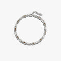 Awe Inspired Bracelets 925 Sterling Silver / Black Mother of Pearl Geo Link Tennis Bracelet