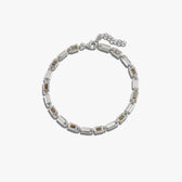 Awe Inspired Bracelets 925 Sterling Silver / Black Mother of Pearl Geo Link Tennis Bracelet
