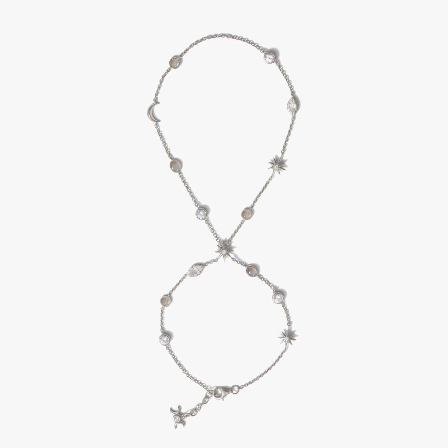 Awe Inspired Bracelets 925 Sterling Silver Midnight Reflection Hand Chain