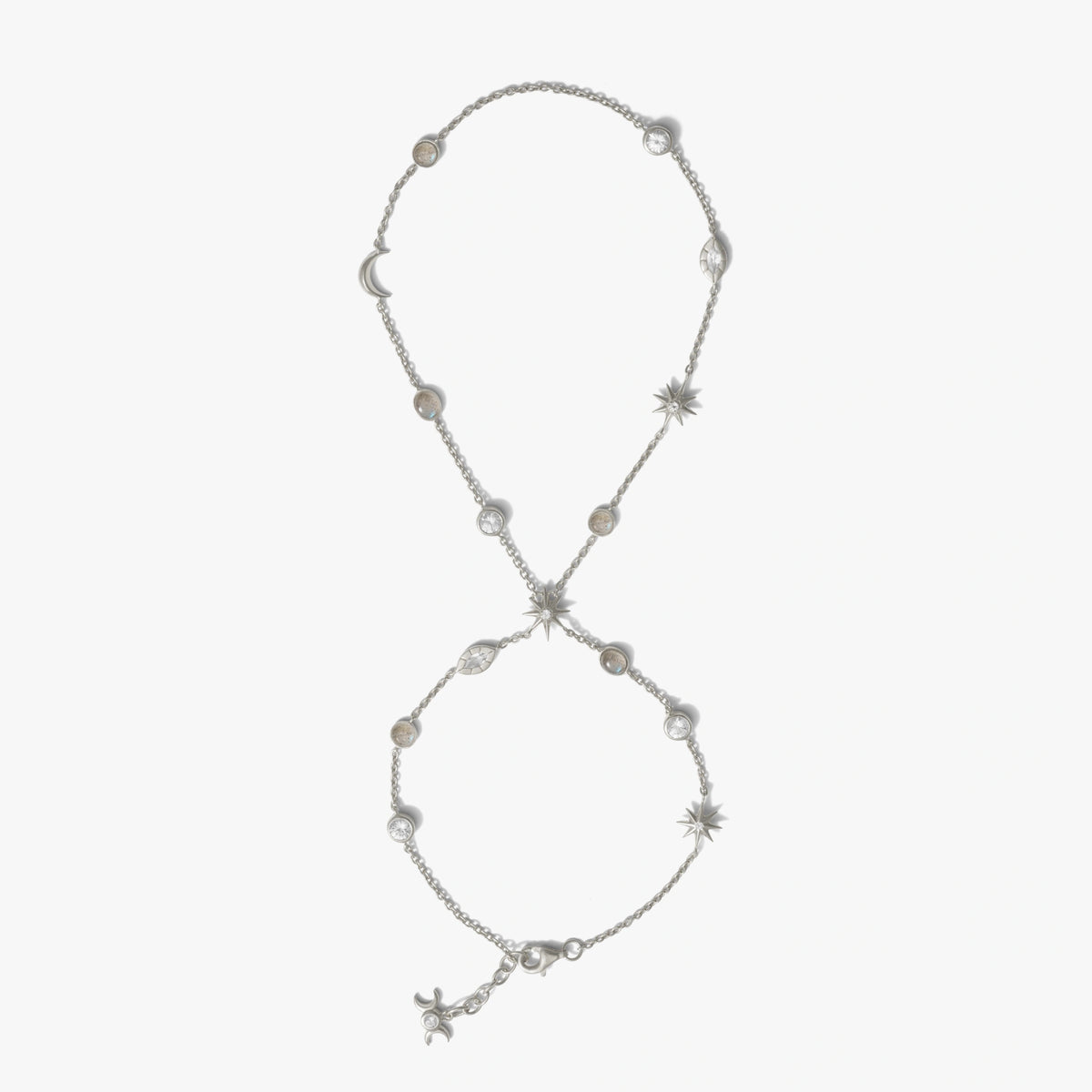 Awe Inspired Bracelets 925 Sterling Silver Midnight Reflection Hand Chain