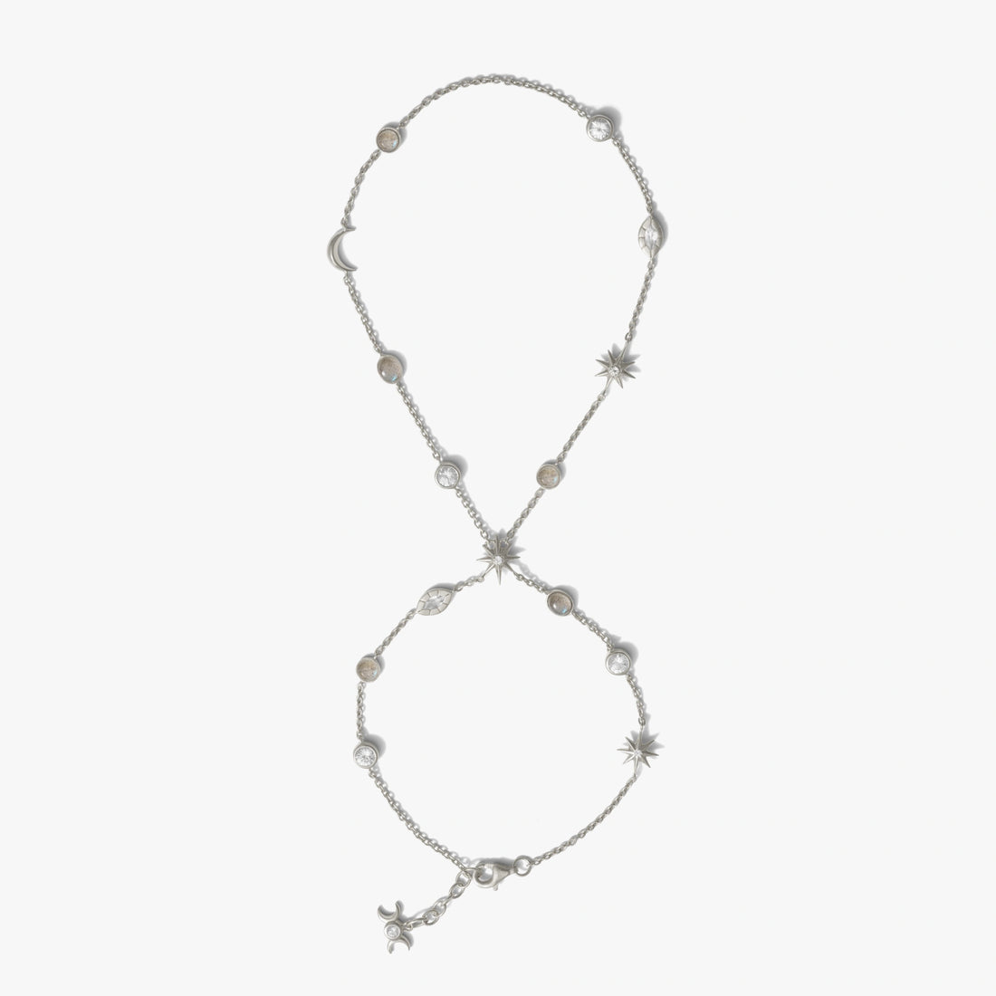 Awe Inspired Bracelets 925 Sterling Silver Midnight Reflection Hand Chain