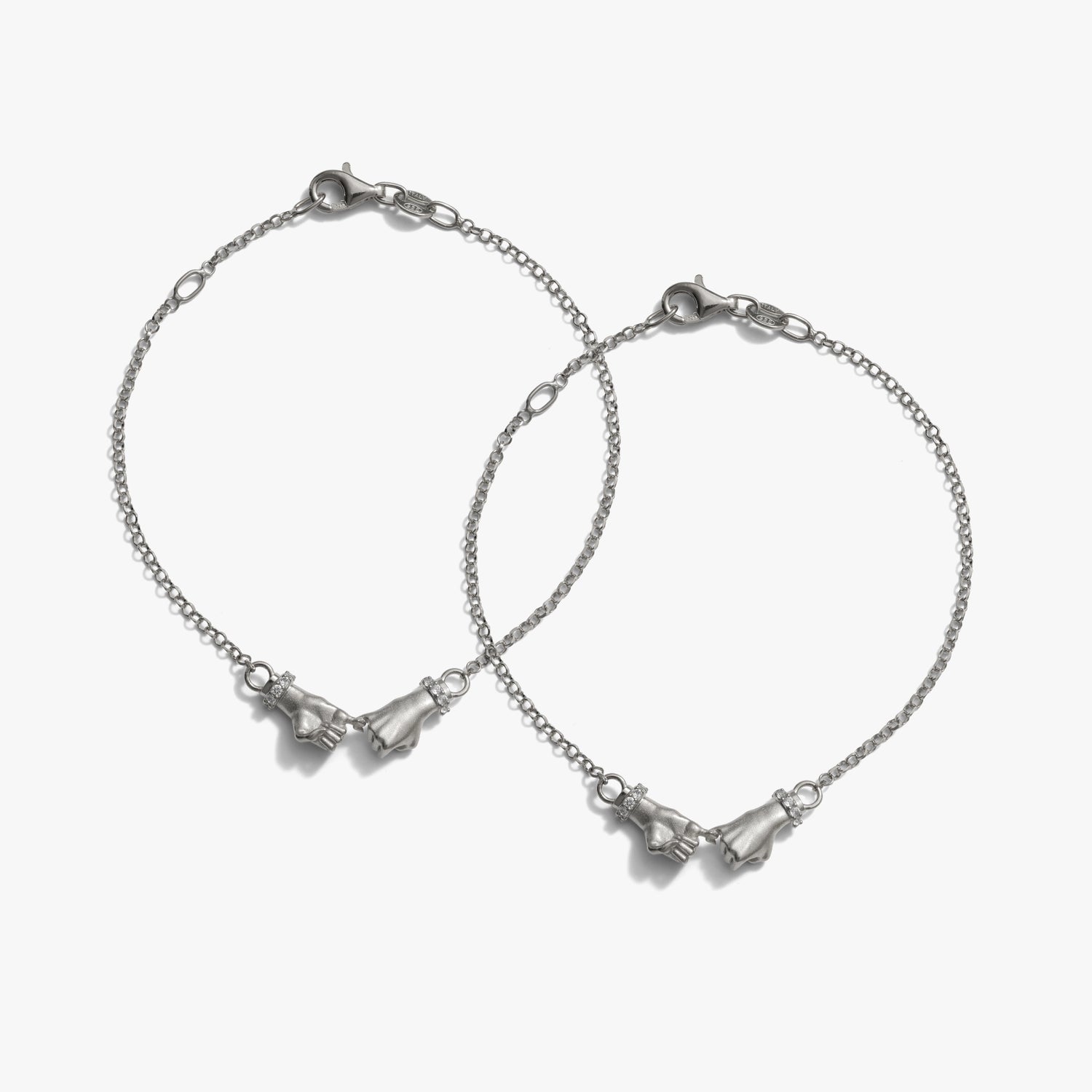 Awe Inspired Bracelets 925 Sterling Silver Pinky Promise Bracelet Set