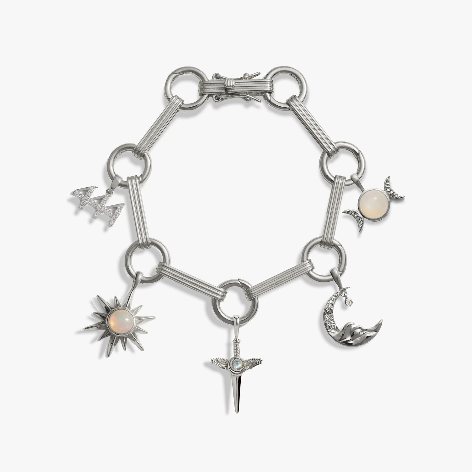 Awe Inspired Bracelets 925 Sterling Silver World of Awe Bar Charm Bracelet