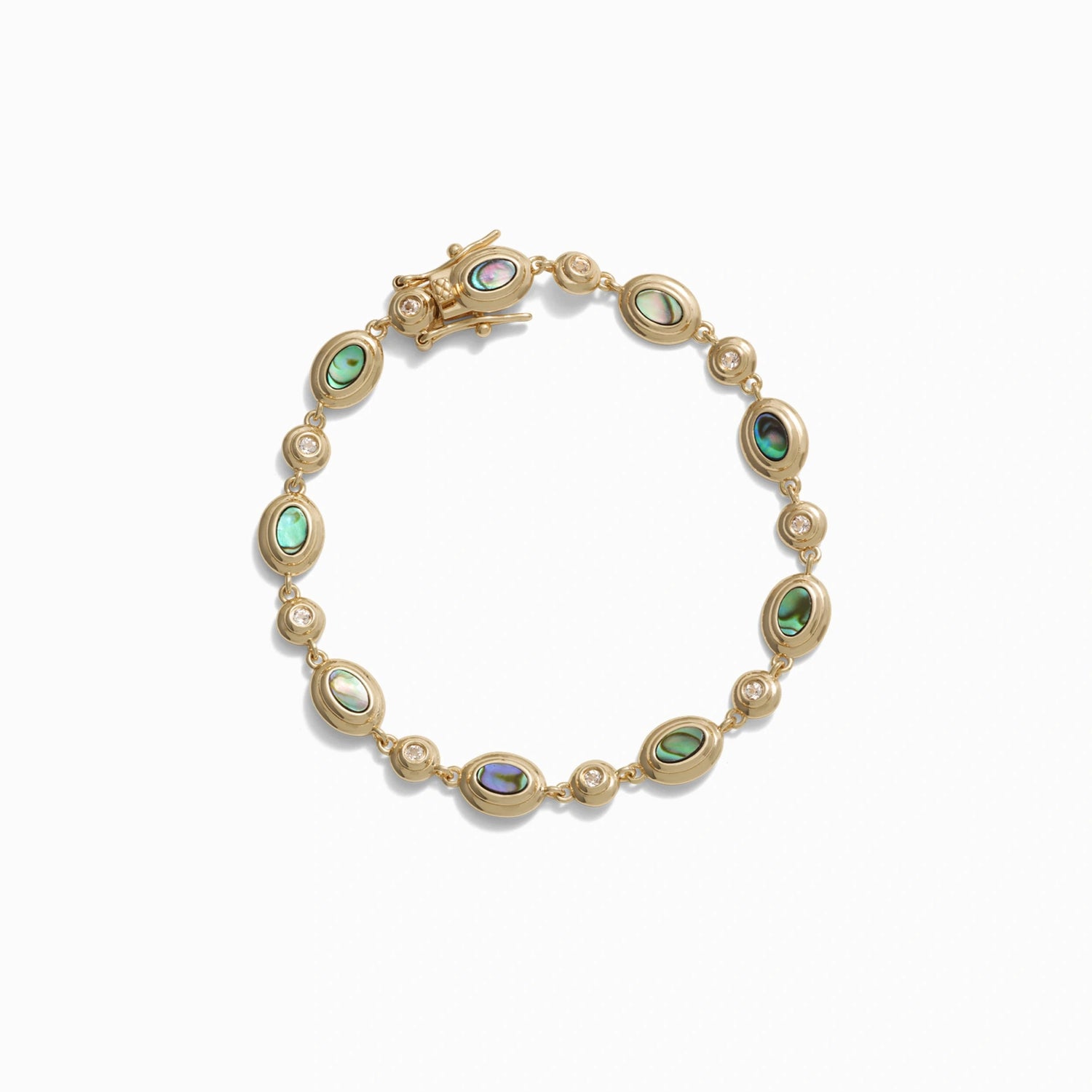 Awe Inspired Bracelets Abalone / 14K Yellow Gold Vermeil / 6.7" Tennis Bracelet