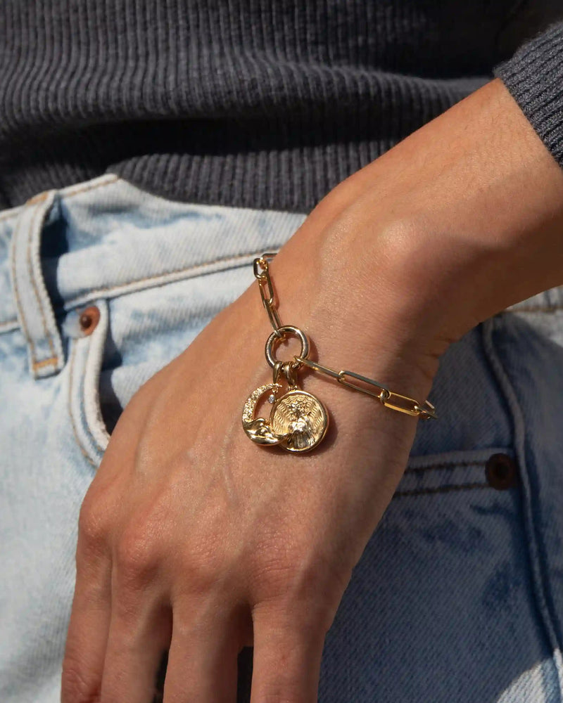 Awe Inspired Bracelets Aphrodite Moon Wave Charm Bracelet