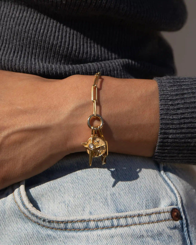 Awe Inspired Bracelets Artemis and Flying Dagger Charm Bracelet