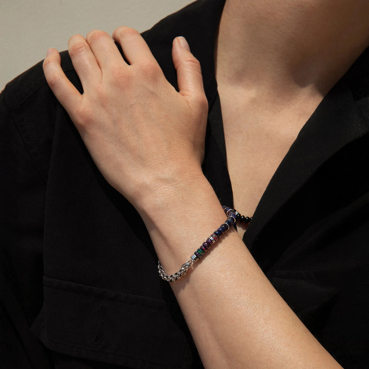 Awe Inspired Bracelets Black Opal Meditation Bracelet