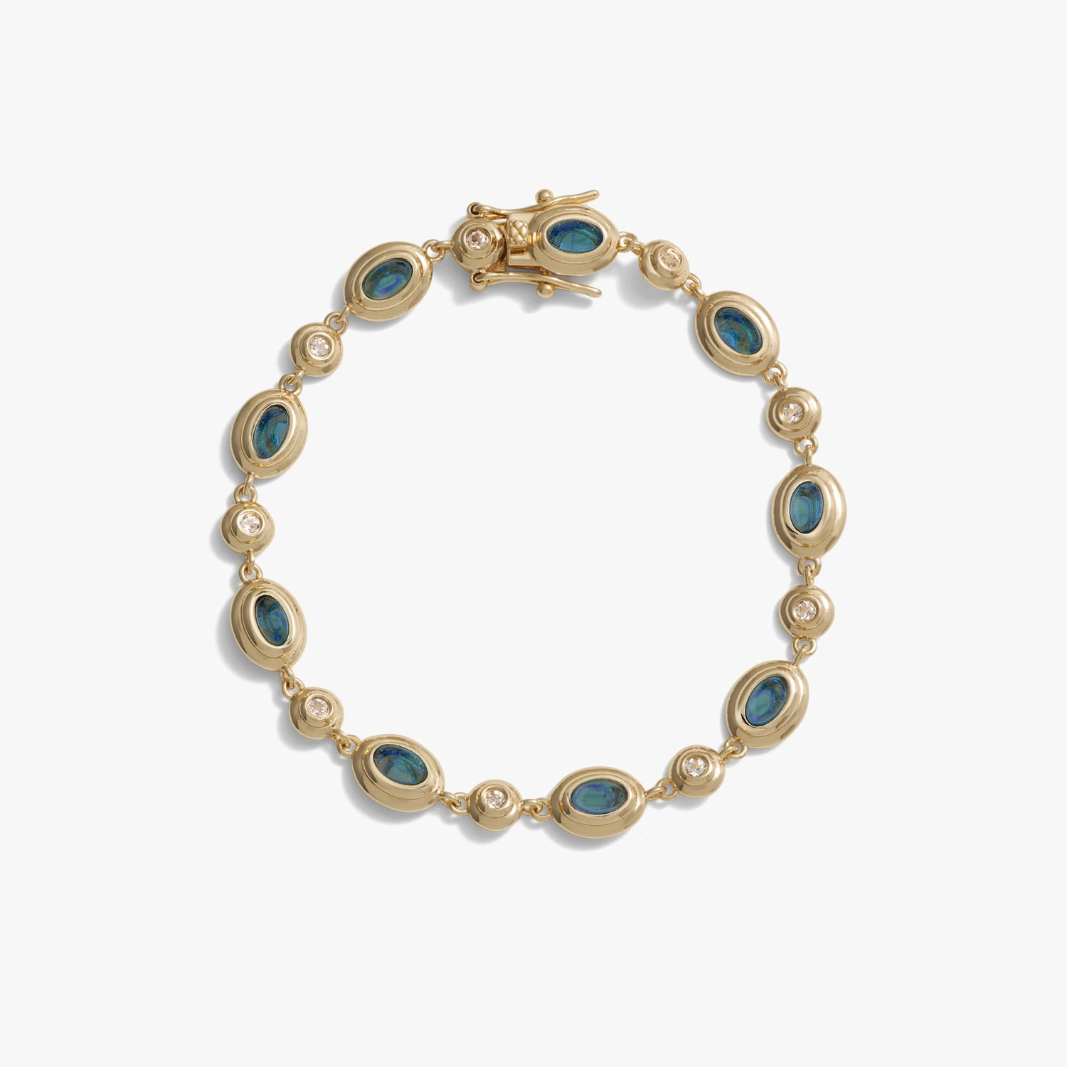 Awe Inspired Bracelets Blue Quartz / 14K Yellow Gold Vermeil / 6.7" Gemstone Tennis Bracelet