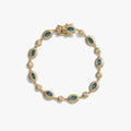 Awe Inspired Bracelets Blue Quartz / 14K Yellow Gold Vermeil / 6.7" Gemstone Tennis Bracelet