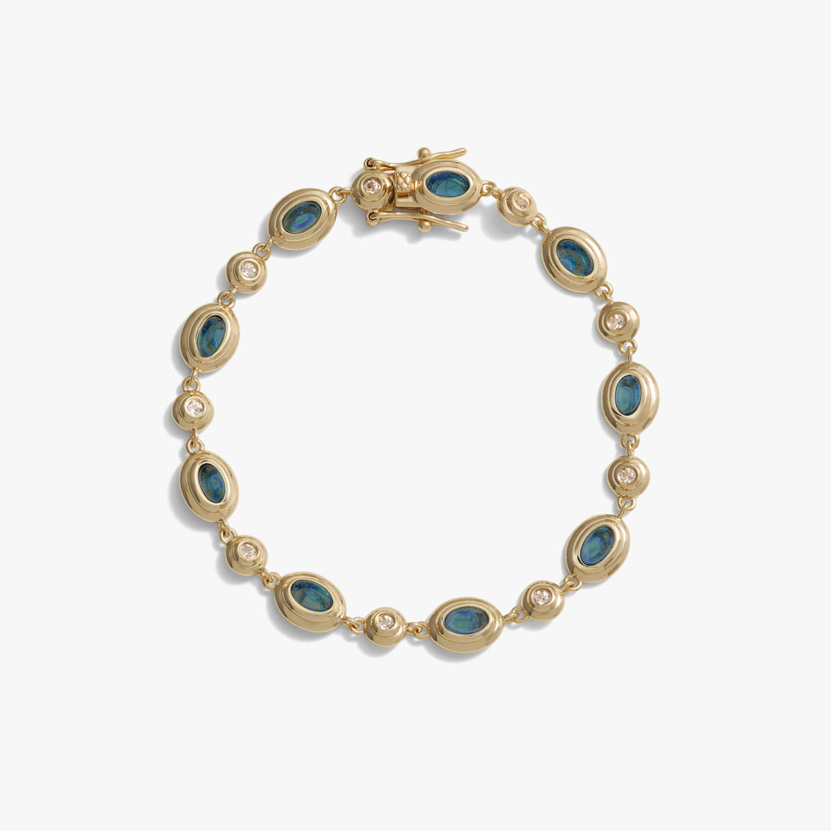 Awe Inspired Bracelets Blue Quartz / 14K Yellow Gold Vermeil / 6.7" Gemstone Tennis Bracelet
