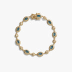 Awe Inspired Bracelets Blue Quartz / 14K Yellow Gold Vermeil / 6.7" Gemstone Tennis Bracelet