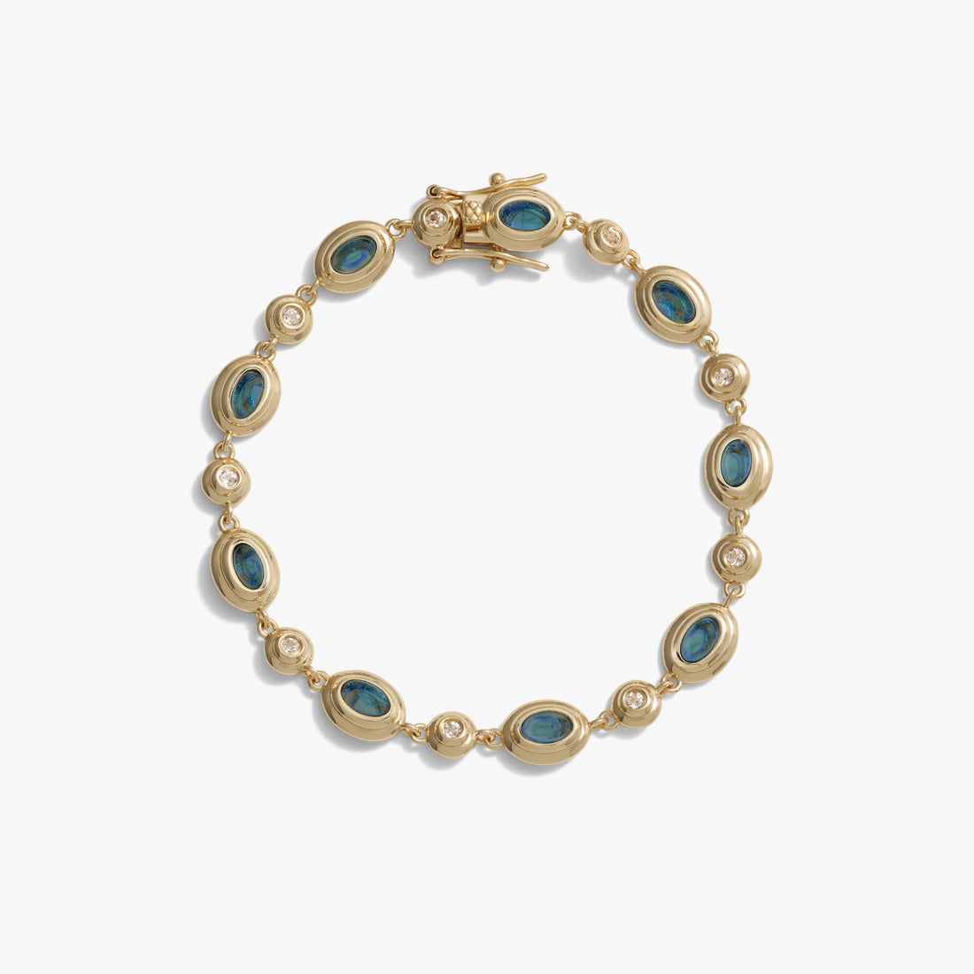 Awe Inspired Bracelets Blue Quartz / 14K Yellow Gold Vermeil / 6.7" Gemstone Tennis Bracelet