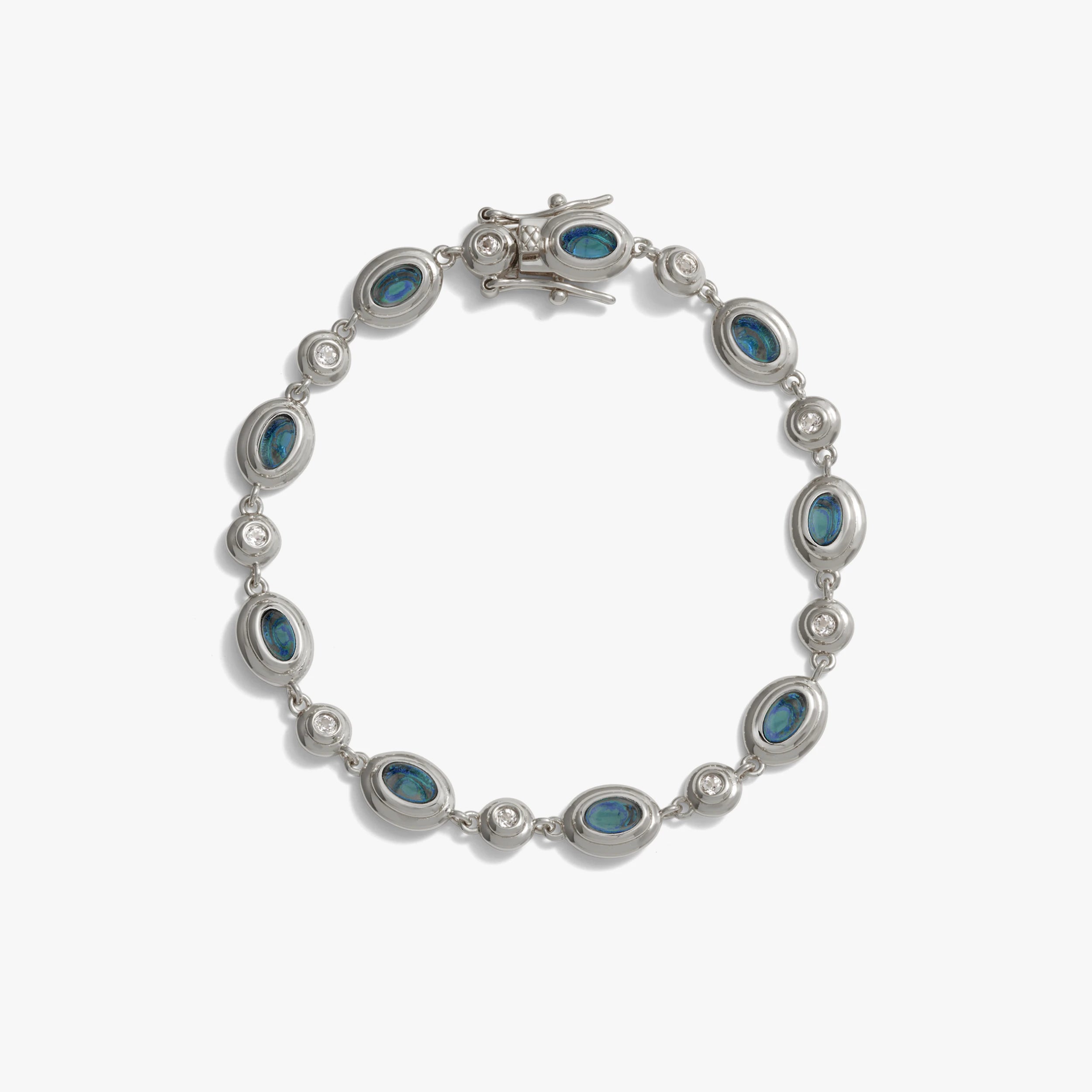 Awe Inspired Bracelets Blue Quartz / Sterling Silver / 6.7" Gemstone Tennis Bracelet